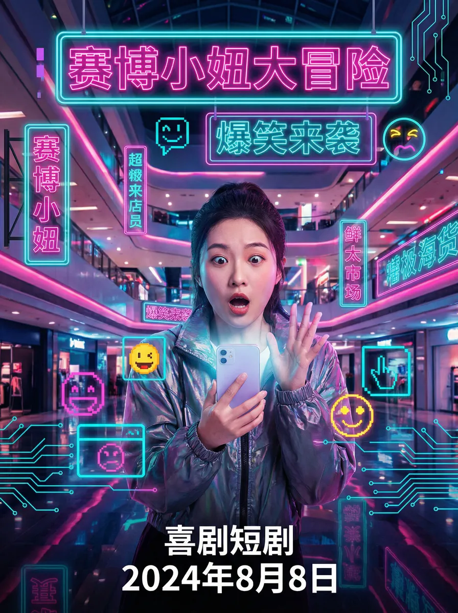 车震 搞笑喜剧短剧 - 赛博小妞大冒险海报
